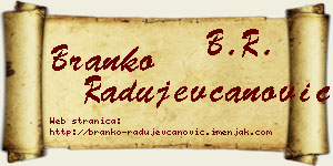 Branko Radujevčanović vizit kartica